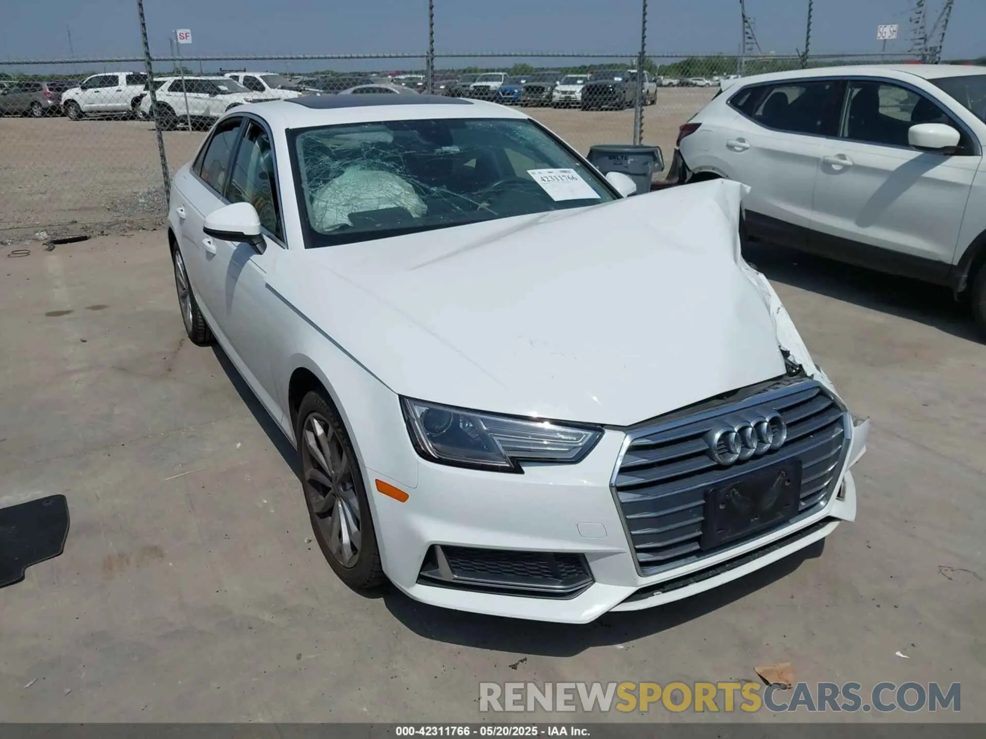 1 Photograph of a damaged car WAUGMAF48KN007428 AUDI A4 2019