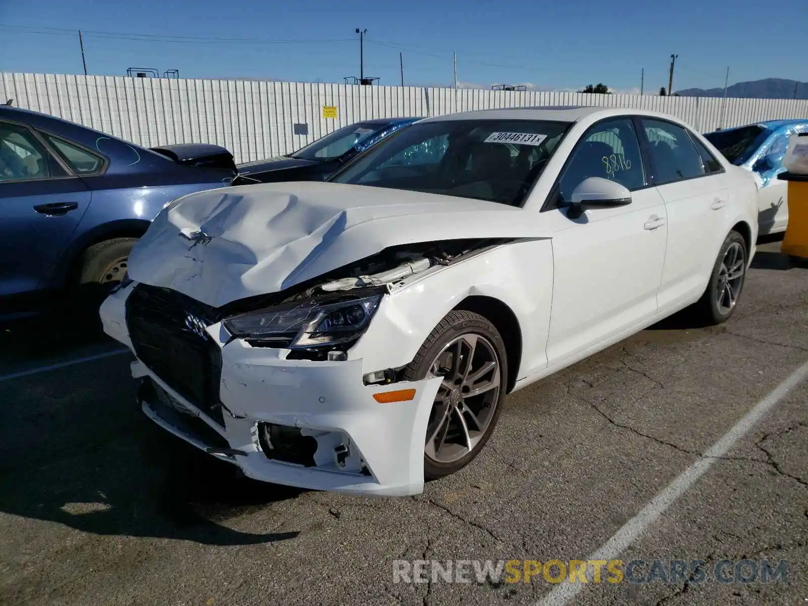 2 Photograph of a damaged car WAUGMAF48KN017019 AUDI A4 2019