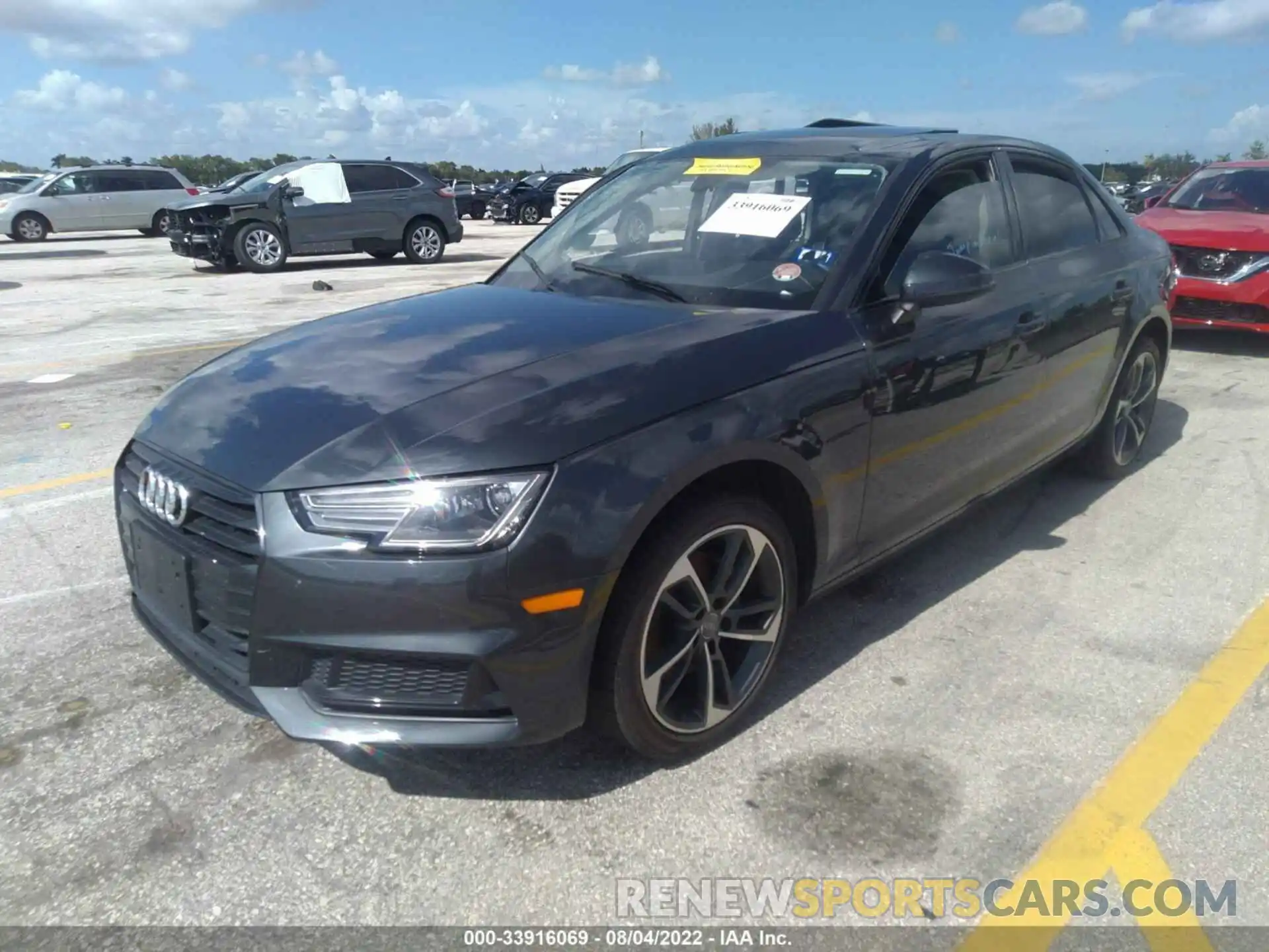 2 Photograph of a damaged car WAUGMAF48KN020440 AUDI A4 2019