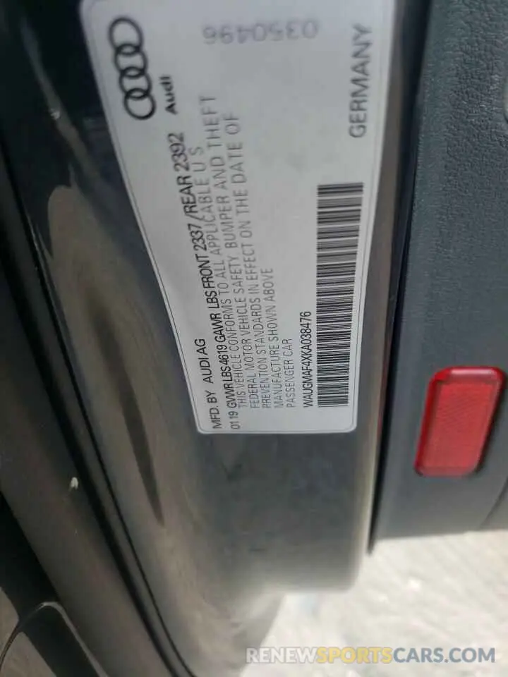 14 Photograph of a damaged car WAUGMAF4XKA038476 AUDI A4 2019