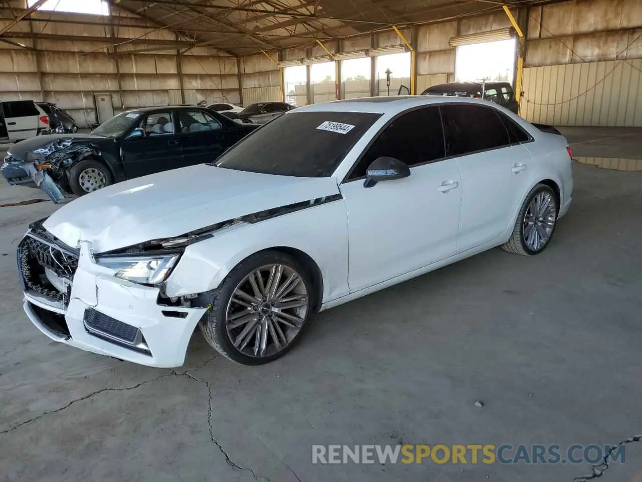 1 Photograph of a damaged car WAUHMAF43KA107853 AUDI A4 2019