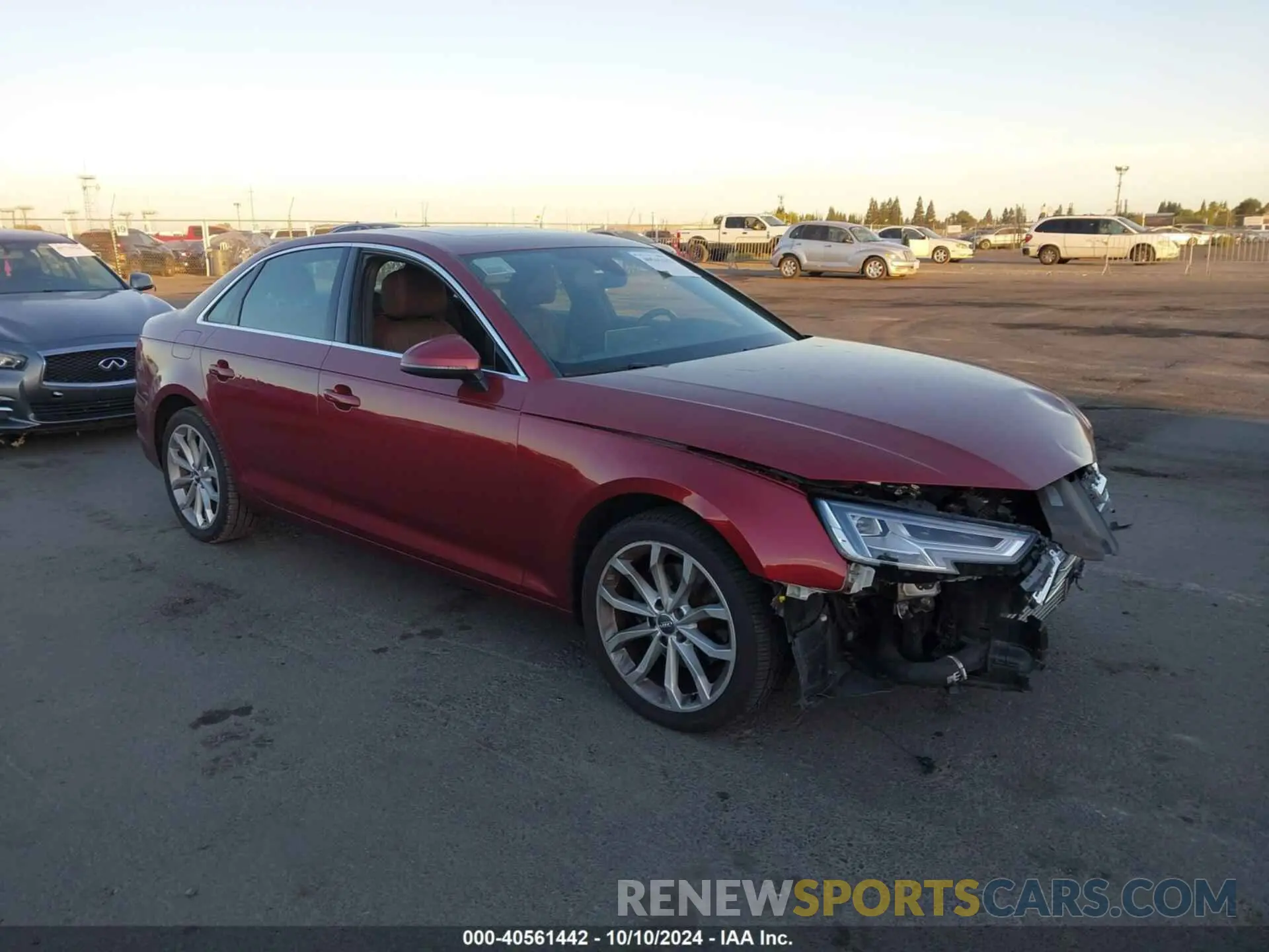 1 Photograph of a damaged car WAUHMAF43KN004795 AUDI A4 2019