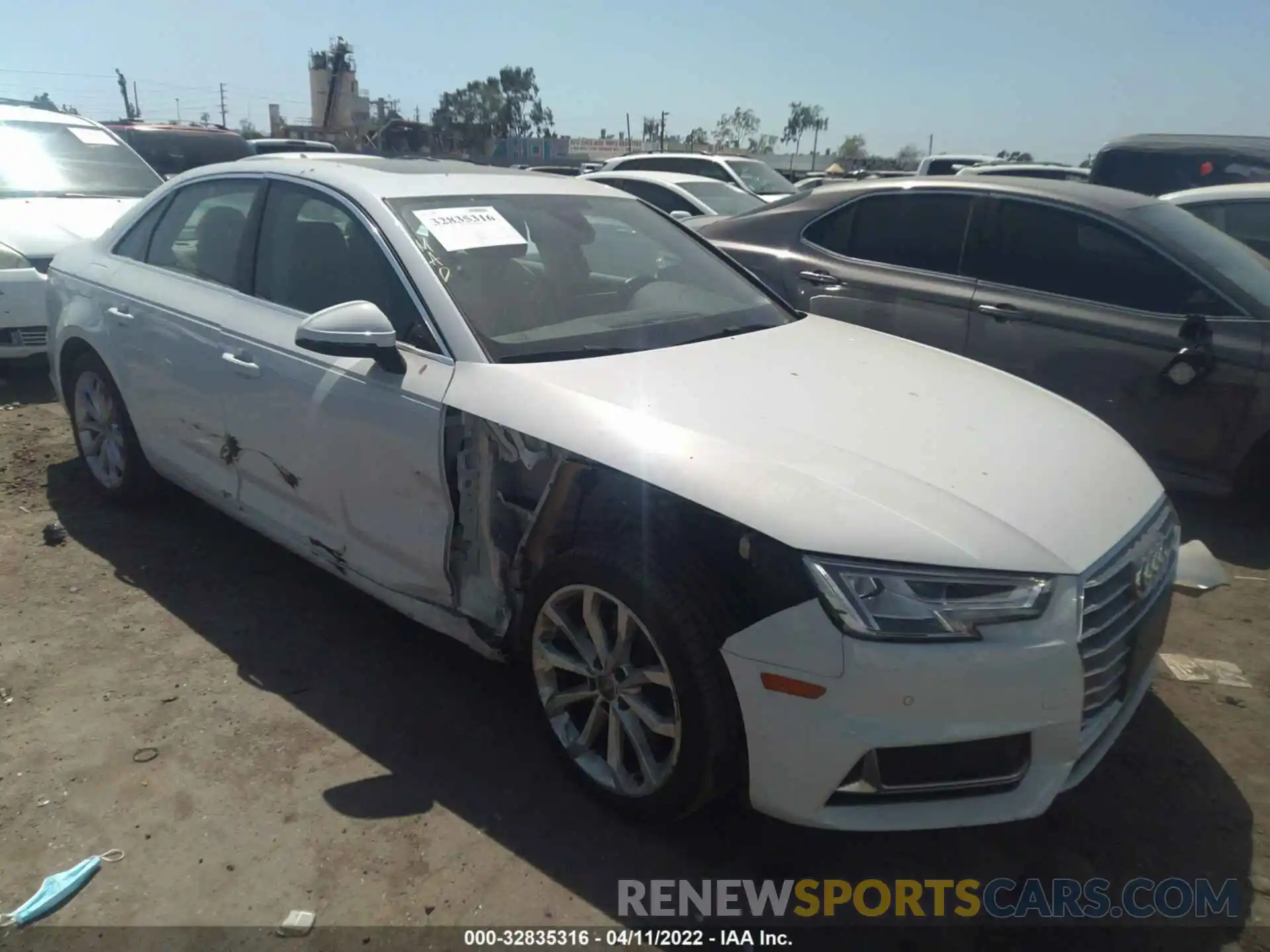 1 Photograph of a damaged car WAUHMAF47KN004444 AUDI A4 2019