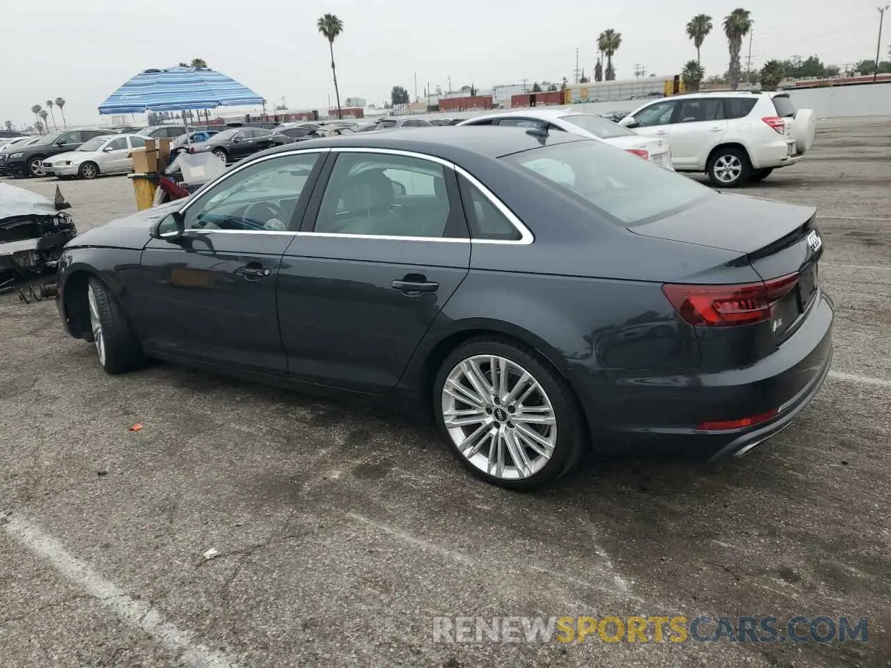 2 Photograph of a damaged car WAUHMAF49KA010060 AUDI A4 2019