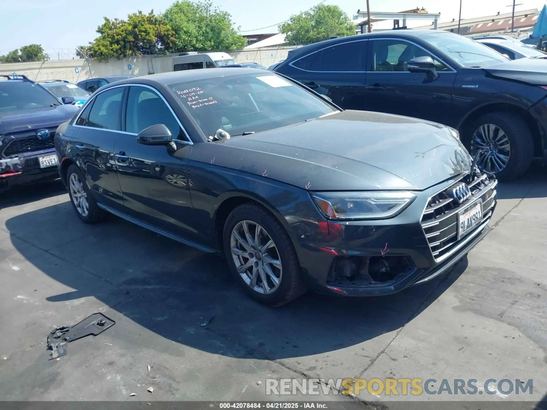 1 Photograph of a damaged car WAUGMAF46LN004092 AUDI A4 2020