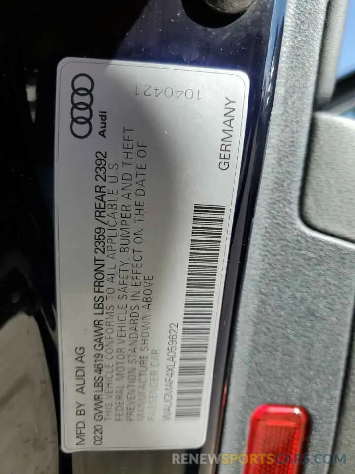 13 Photograph of a damaged car WAUGMAF4XLA059622 AUDI A4 2020