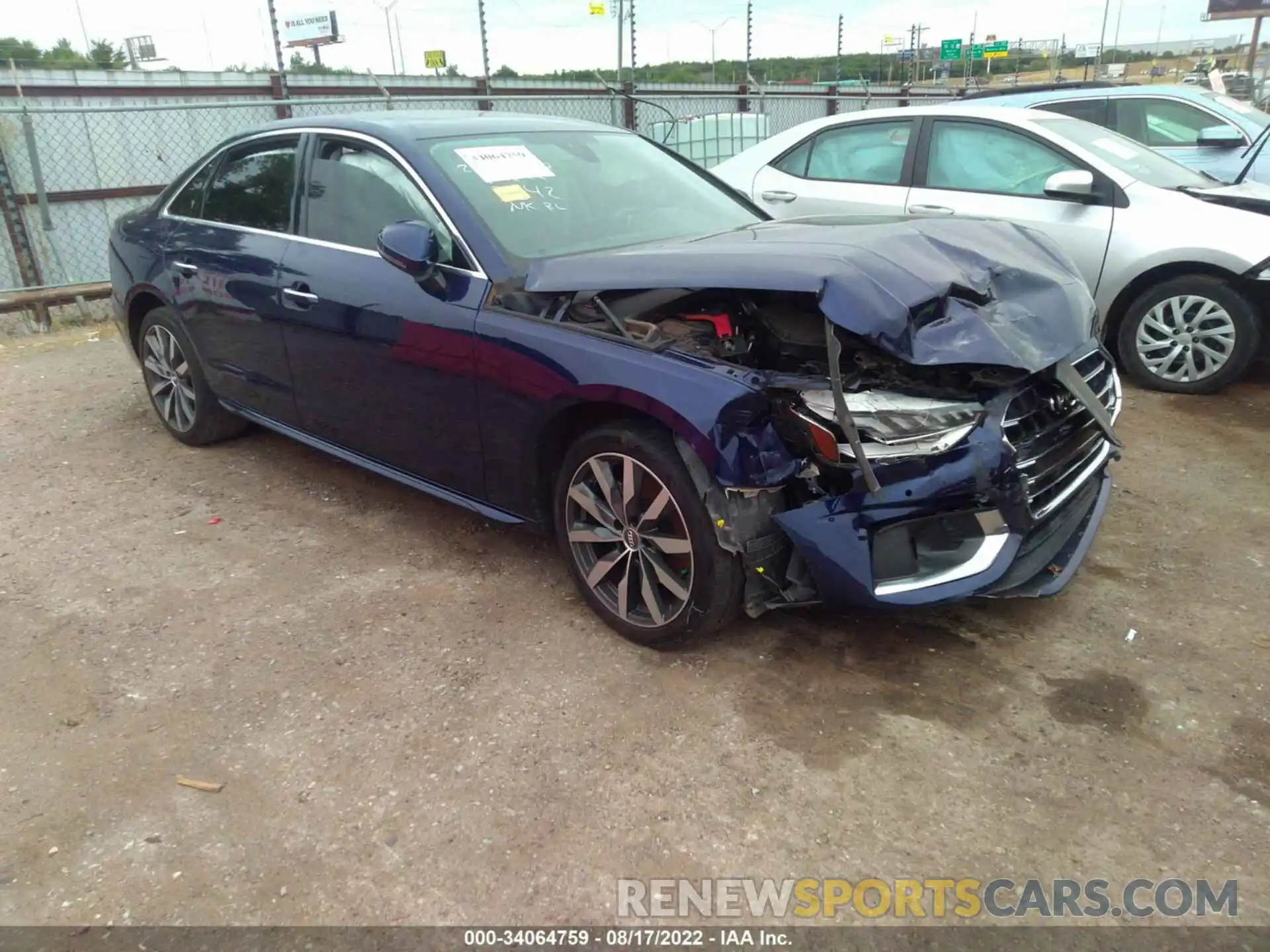 1 Photograph of a damaged car WAUHMAF40LA073842 AUDI A4 2020