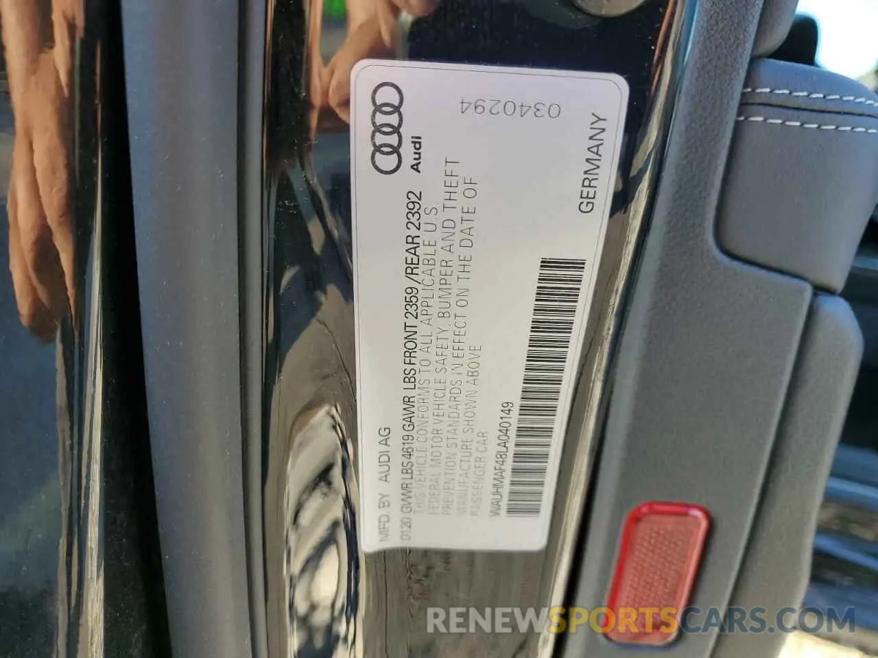 12 Photograph of a damaged car WAUHMAF48LA040149 AUDI A4 2020