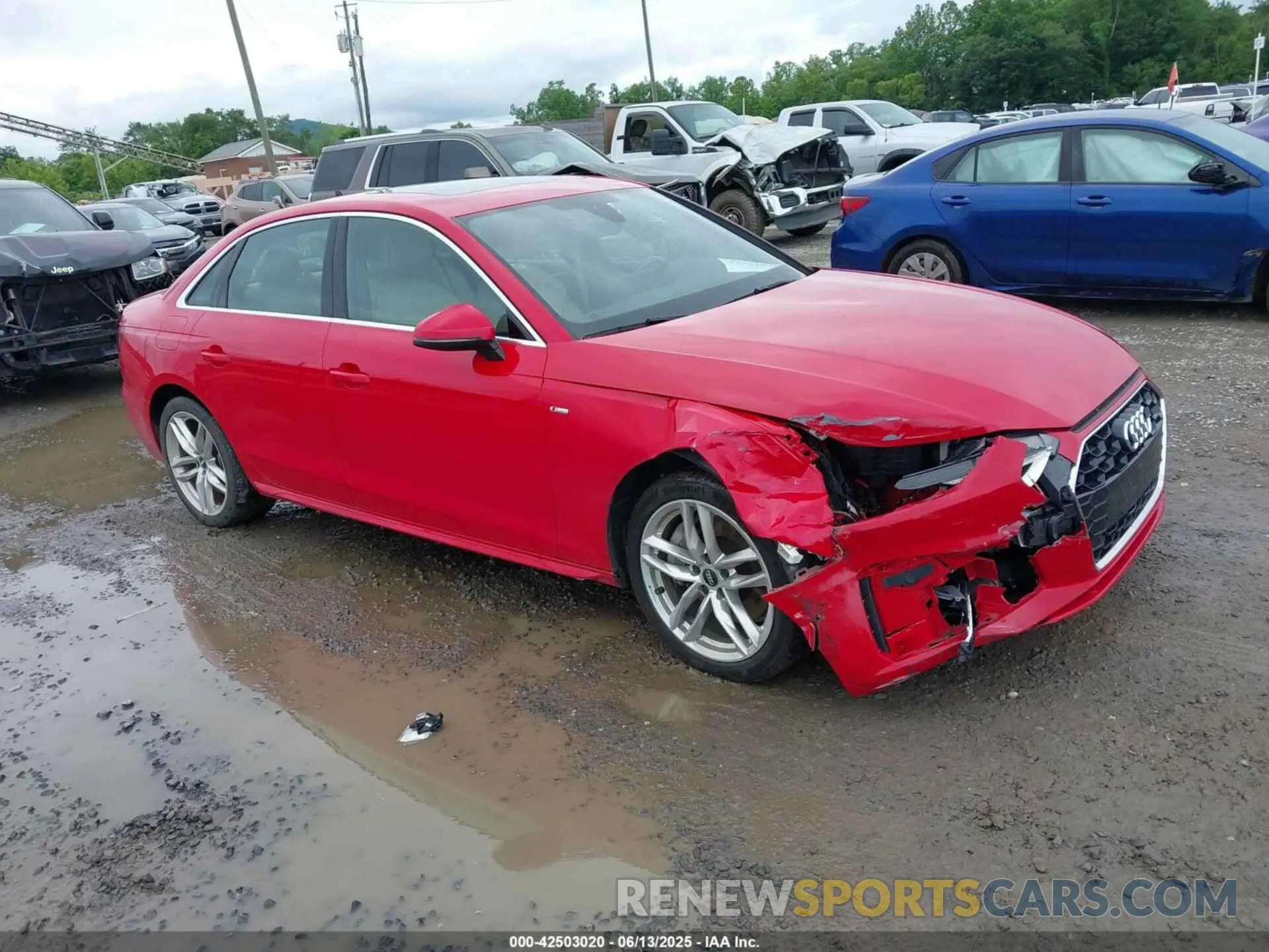 1 Photograph of a damaged car WAUDAAF4XMA013043 AUDI A4 2021