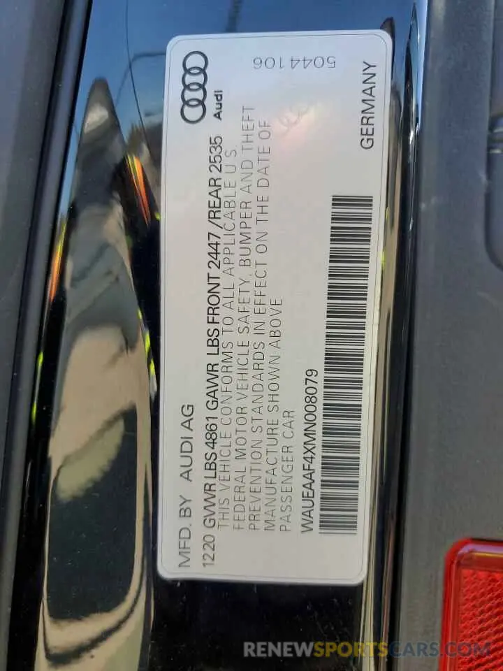 12 Photograph of a damaged car WAUEAAF4XMN008079 AUDI A4 2021