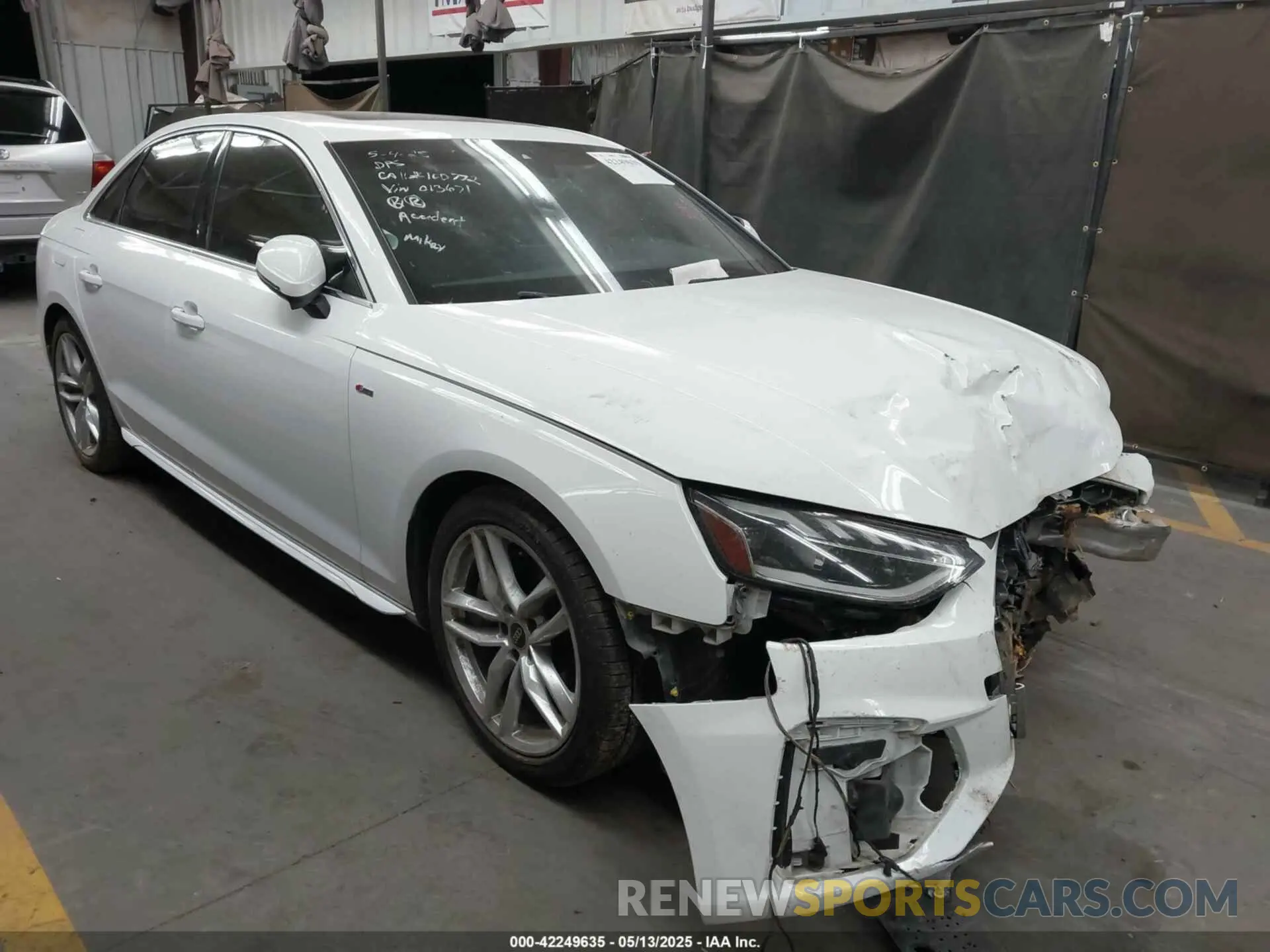 1 Photograph of a damaged car WAUEAAF48NN013671 AUDI A4 2022
