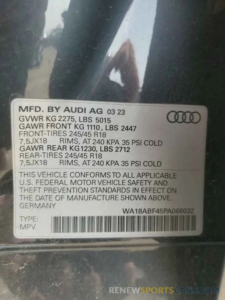 12 Photograph of a damaged car WA18ABF45PA066032 AUDI A4 2023