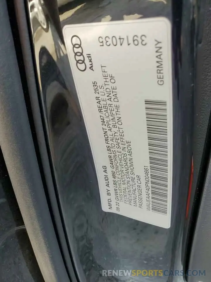12 Photograph of a damaged car WAUEAAF40PN004661 AUDI A4 2023