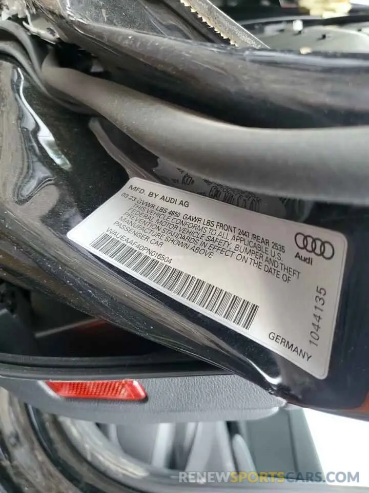 12 Photograph of a damaged car WAUEAAF40PN016504 AUDI A4 2023