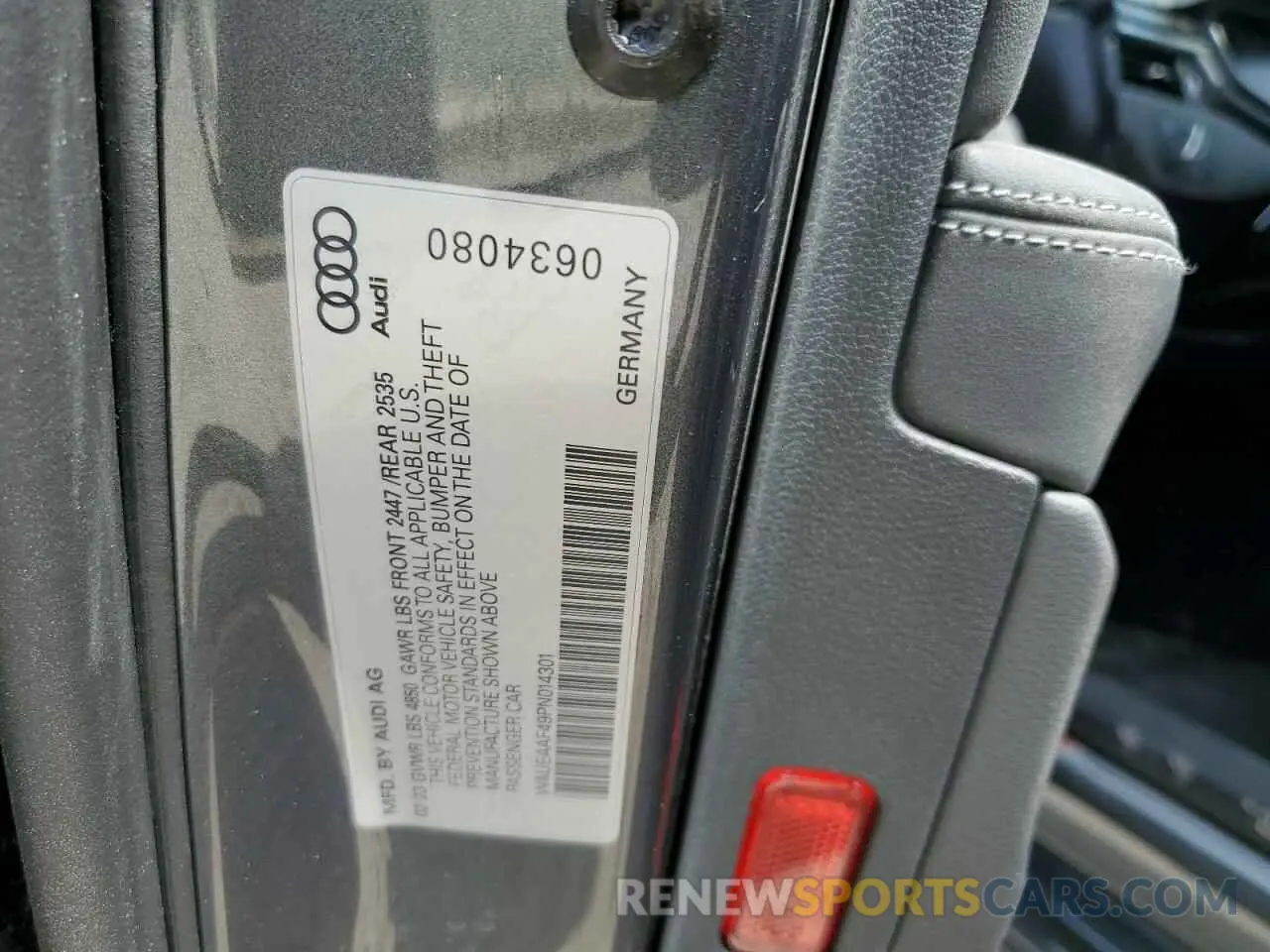13 Photograph of a damaged car WAUEAAF49PN014301 AUDI A4 2023