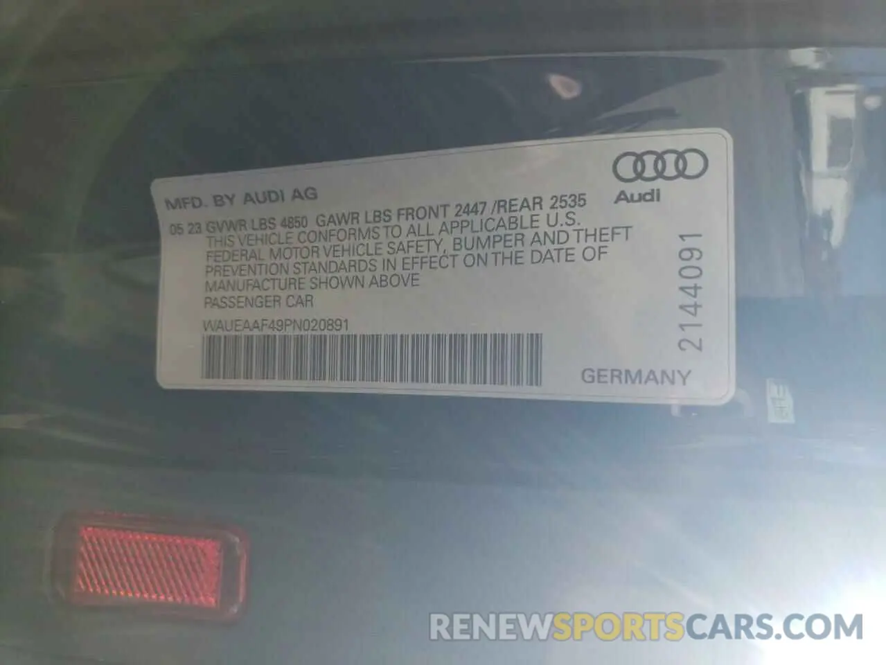 12 Photograph of a damaged car WAUEAAF49PN020891 AUDI A4 2023