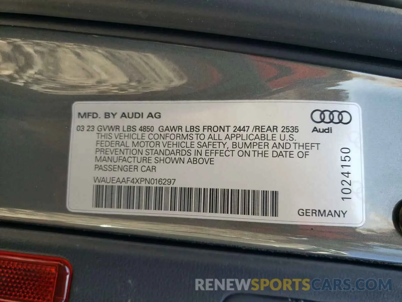 12 Photograph of a damaged car WAUEAAF4XPN016297 AUDI A4 2023