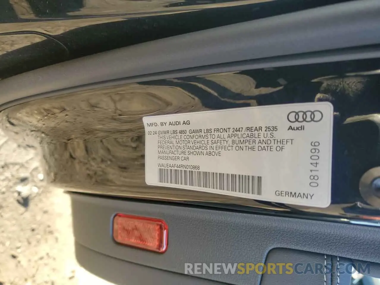 12 Photograph of a damaged car WAUEAAF44RN010868 AUDI A4 2024