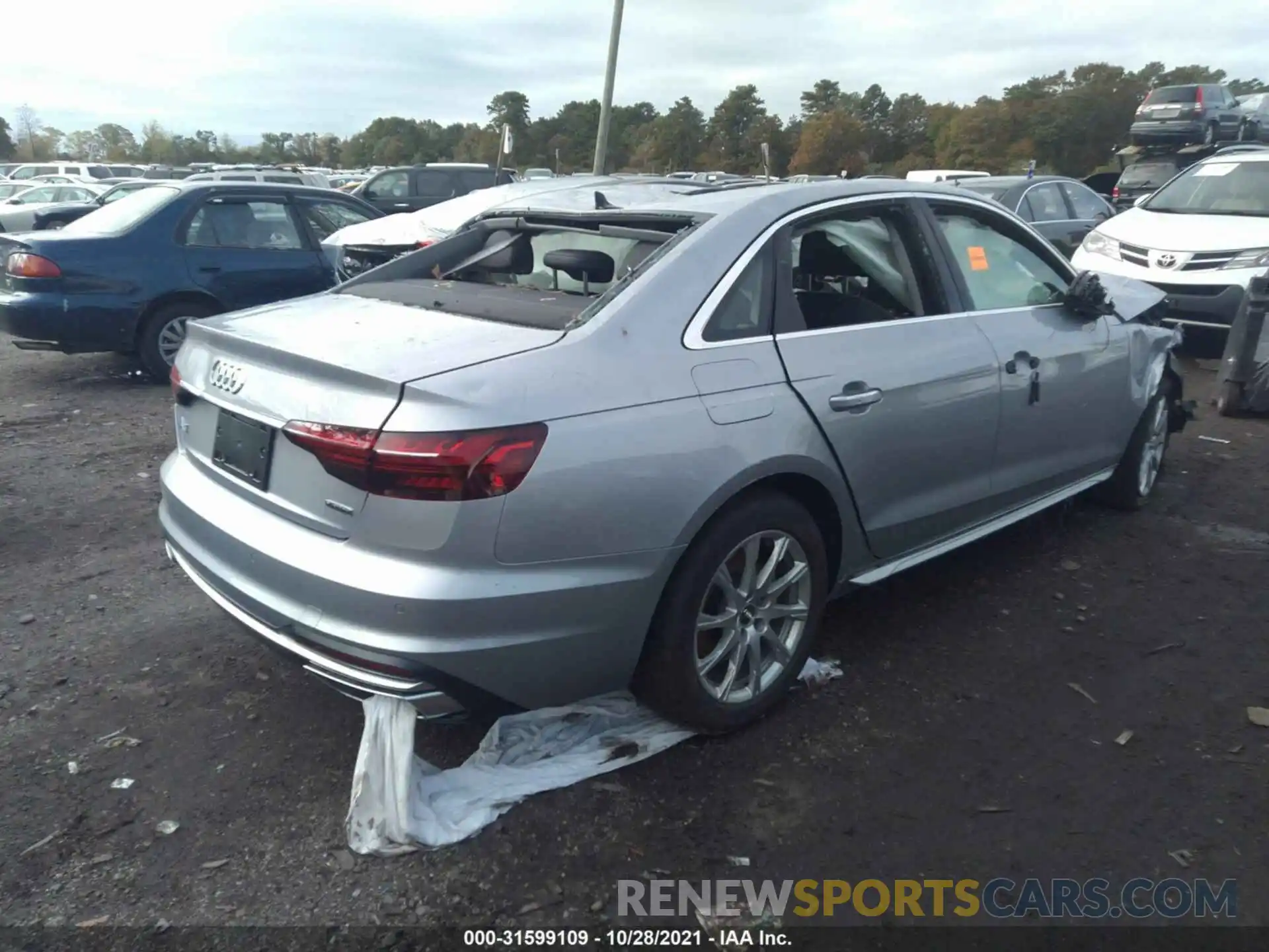 4 Photograph of a damaged car WAUABAF45MN004596 AUDI A4 SEDAN 2021