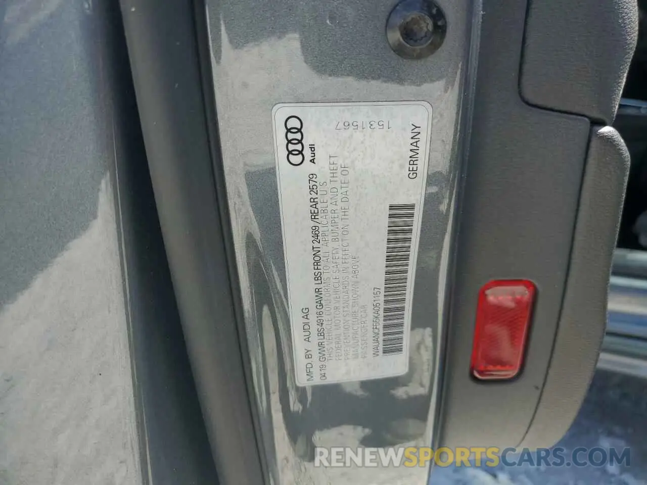 12 Photograph of a damaged car WAUANCF55KA051157 AUDI A5 2019