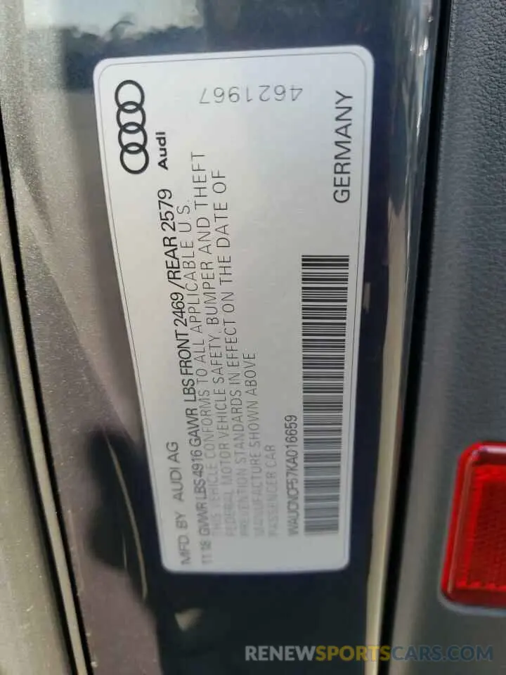 13 Photograph of a damaged car WAUCNCF57KA016659 AUDI A5 2019