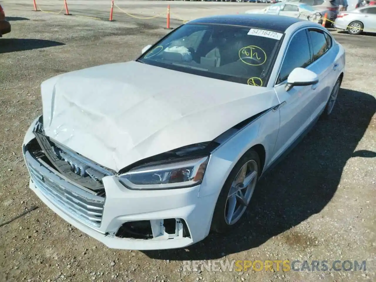 2 Photograph of a damaged car WAUDNCF50KA026244 AUDI A5 2019