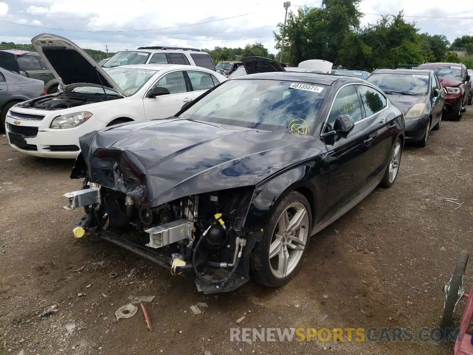 2 Photograph of a damaged car WAUENCF52KA037749 AUDI A5 2019