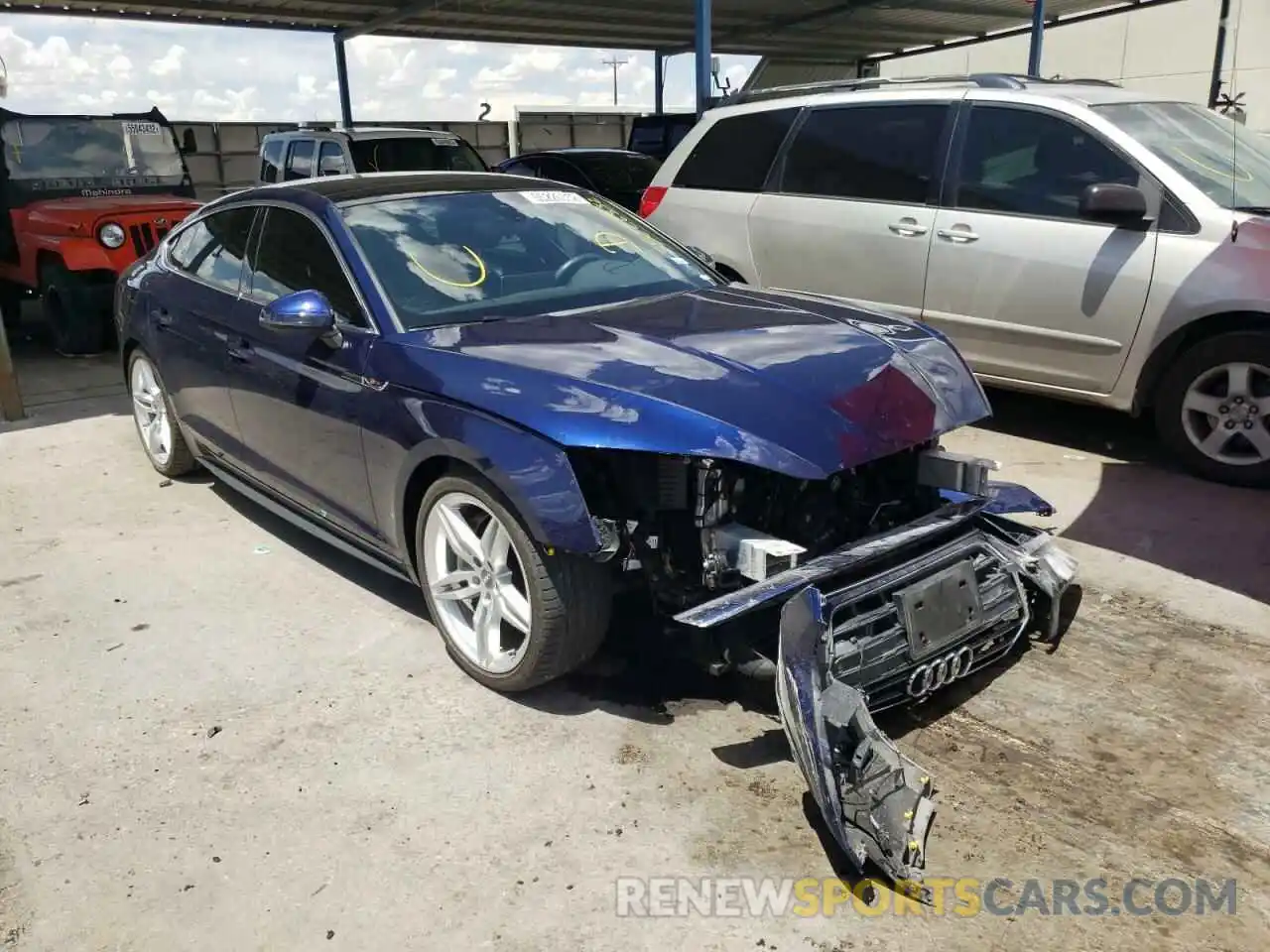 1 Photograph of a damaged car WAUENCF53KA071375 AUDI A5 2019