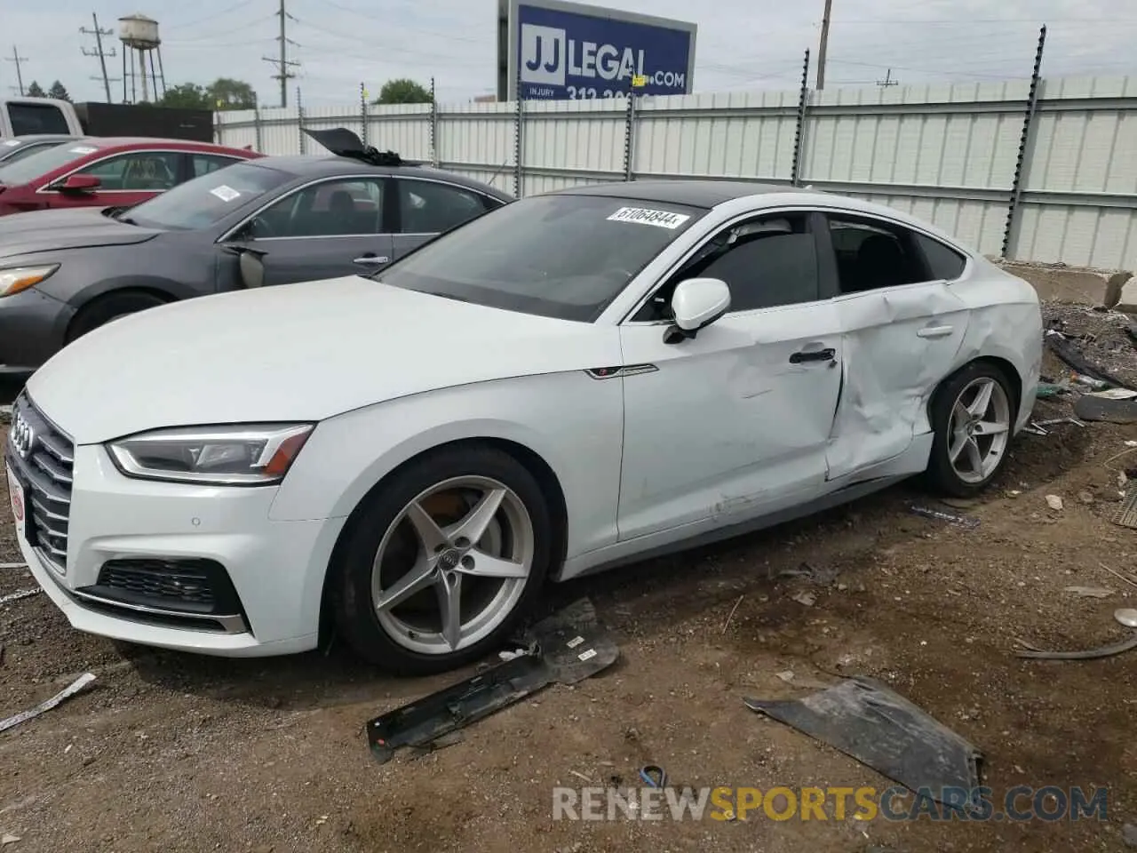 1 Photograph of a damaged car WAUENCF54KA033752 AUDI A5 2019