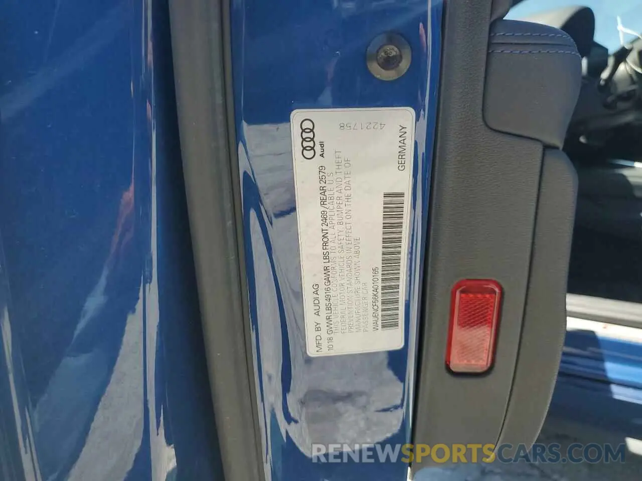 12 Photograph of a damaged car WAUENCF56KA010165 AUDI A5 2019