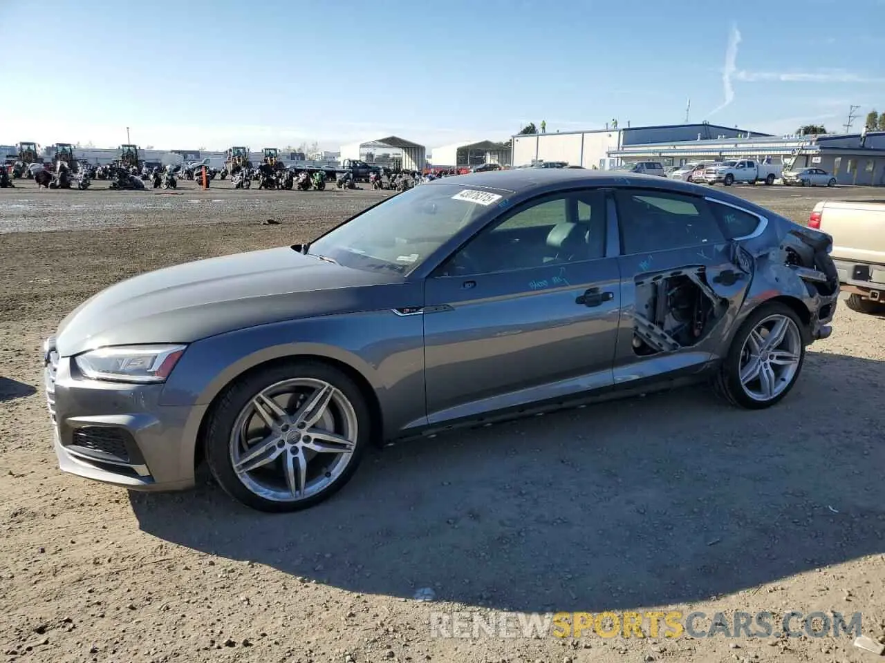 1 Photograph of a damaged car WAUENCF56KA016306 AUDI A5 2019