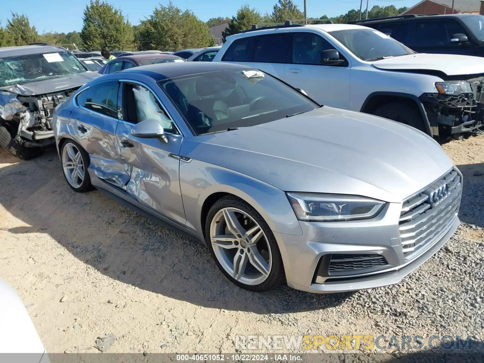 1 Photograph of a damaged car WAUENCF56KA077350 AUDI A5 2019