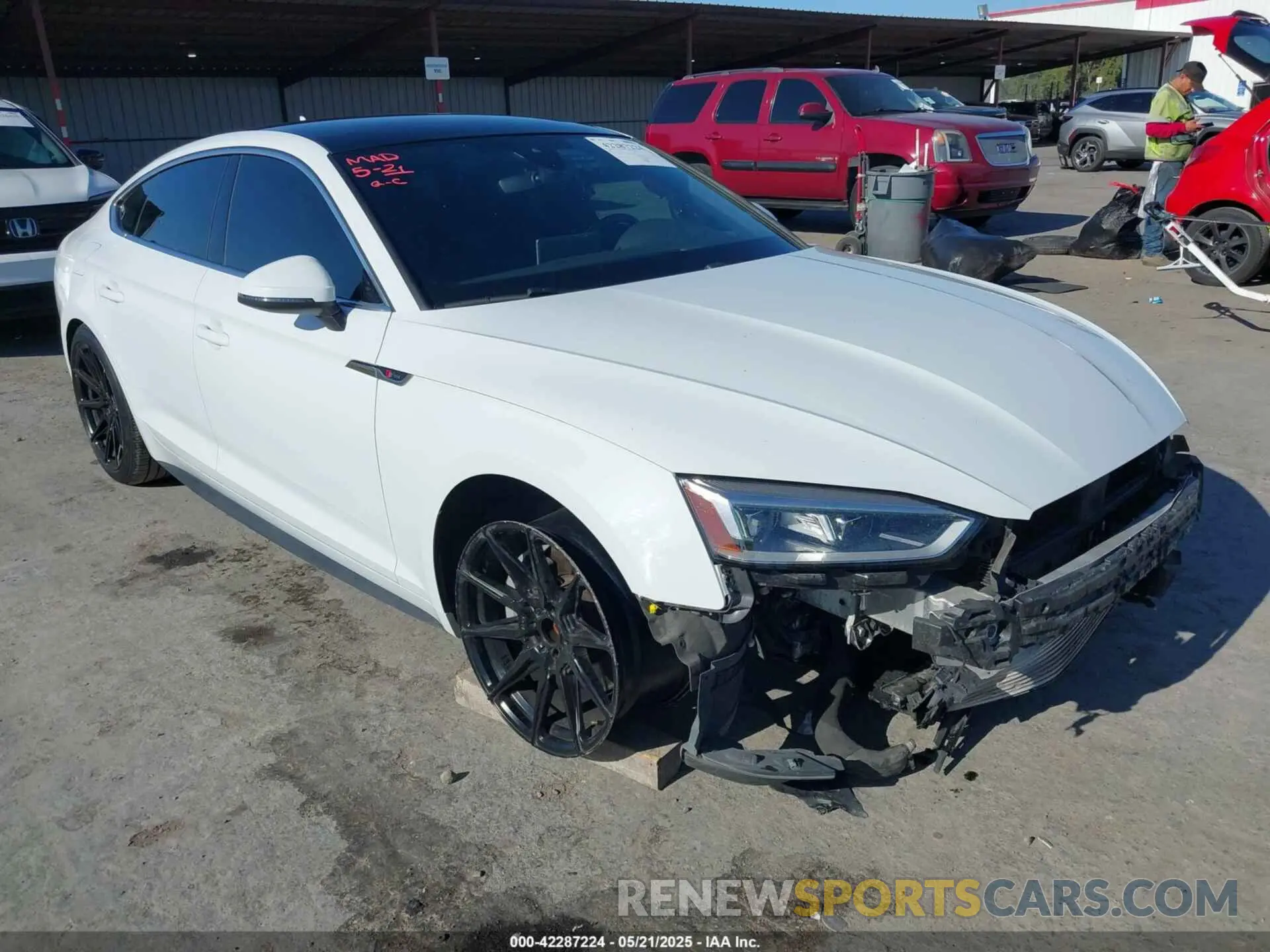 1 Photograph of a damaged car WAUENCF58KA007848 AUDI A5 2019
