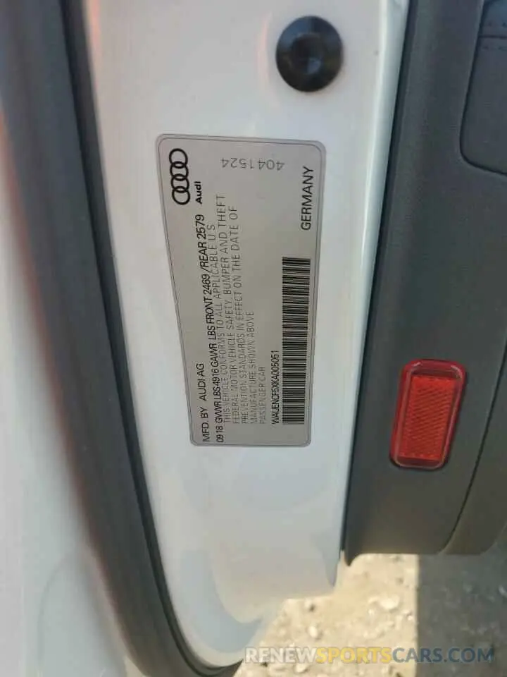 12 Photograph of a damaged car WAUENCF5XKA005051 AUDI A5 2019