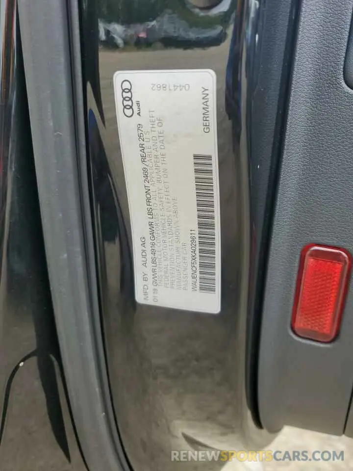 13 Photograph of a damaged car WAUENCF5XKA029611 AUDI A5 2019