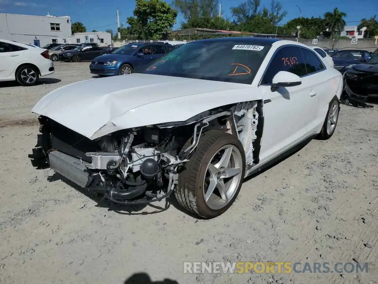 2 Photograph of a damaged car WAUSNAF58KA038170 AUDI A5 2019