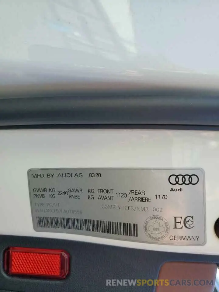 13 Photograph of a damaged car WAUANCF57LA016556 AUDI A5 2020