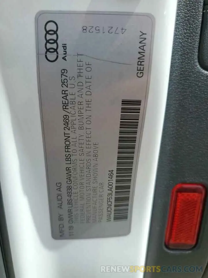 15 Photograph of a damaged car WAUCNCF53LA001464 AUDI A5 2020