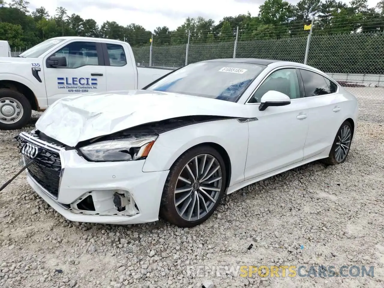 1 Photograph of a damaged car WAUCBCF59MA026038 AUDI A5 2021