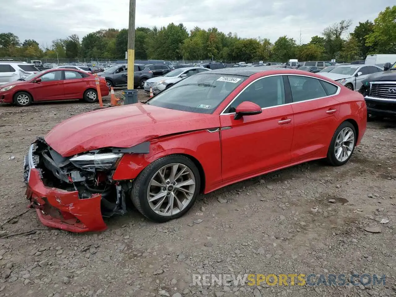 1 Photograph of a damaged car WAUABCF51NA011980 AUDI A5 2022