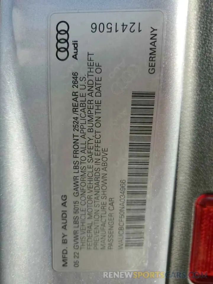 12 Photograph of a damaged car WAUCBCF50NA034966 AUDI A5 2022
