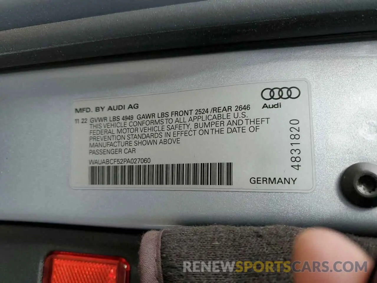 13 Photograph of a damaged car WAUABCF52PA027060 AUDI A5 2023