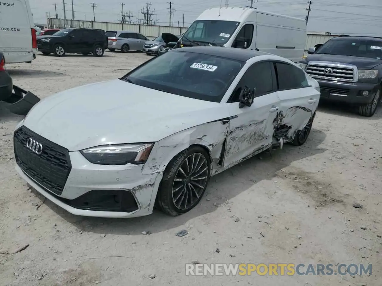 1 Photograph of a damaged car WAUCBCF51PA017385 AUDI A5 2023