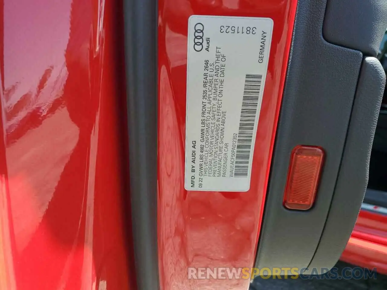13 Photograph of a damaged car WAUEACF50PA012352 AUDI A5 2023