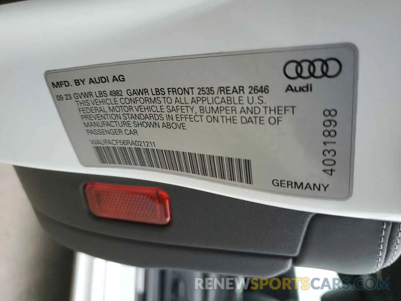 12 Photograph of a damaged car WAUFACF56RA021211 AUDI A5 2024