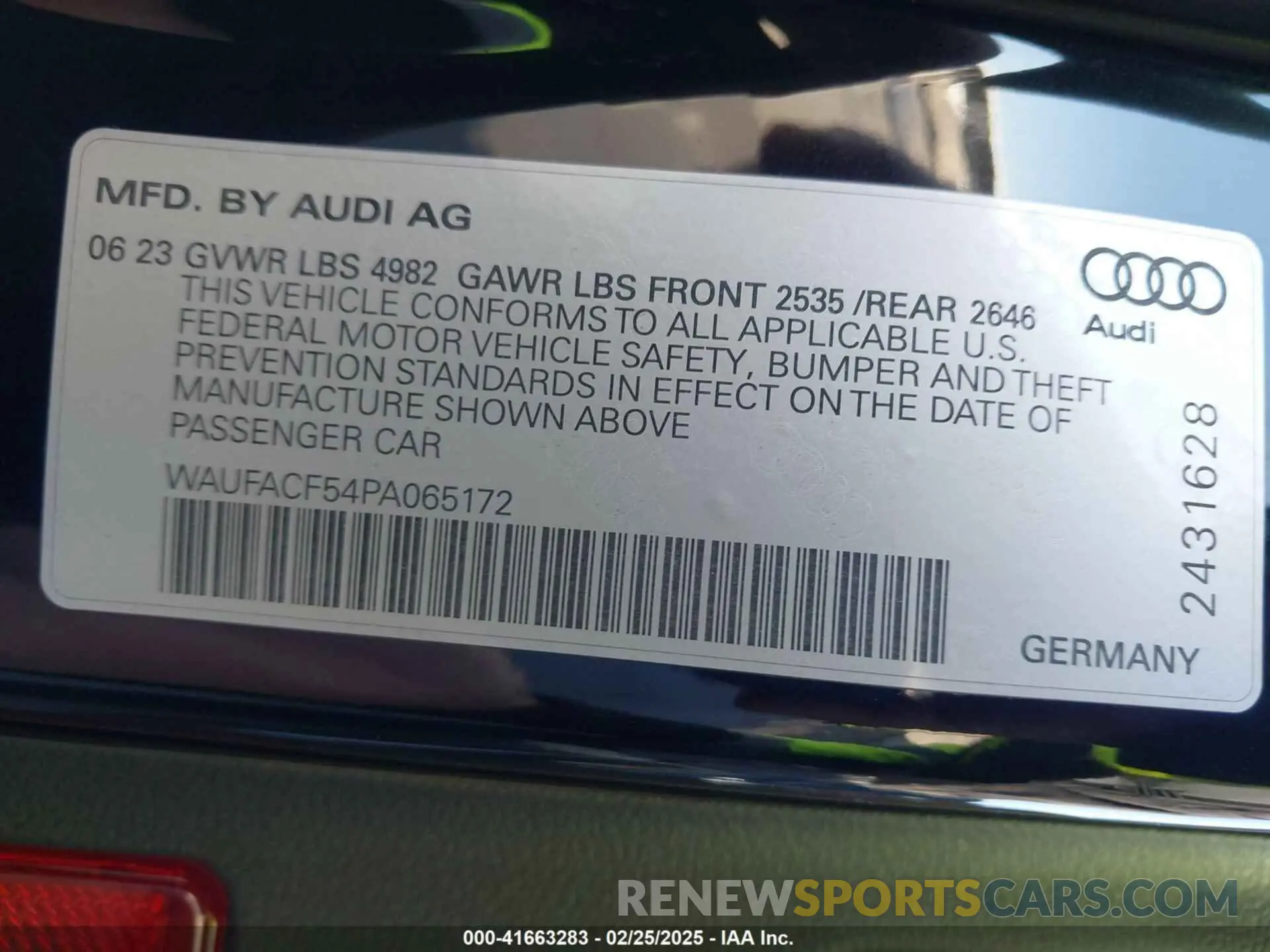9 Photograph of a damaged car WAUFACF54PA065172 AUDI A5 SPORTBACK 2023