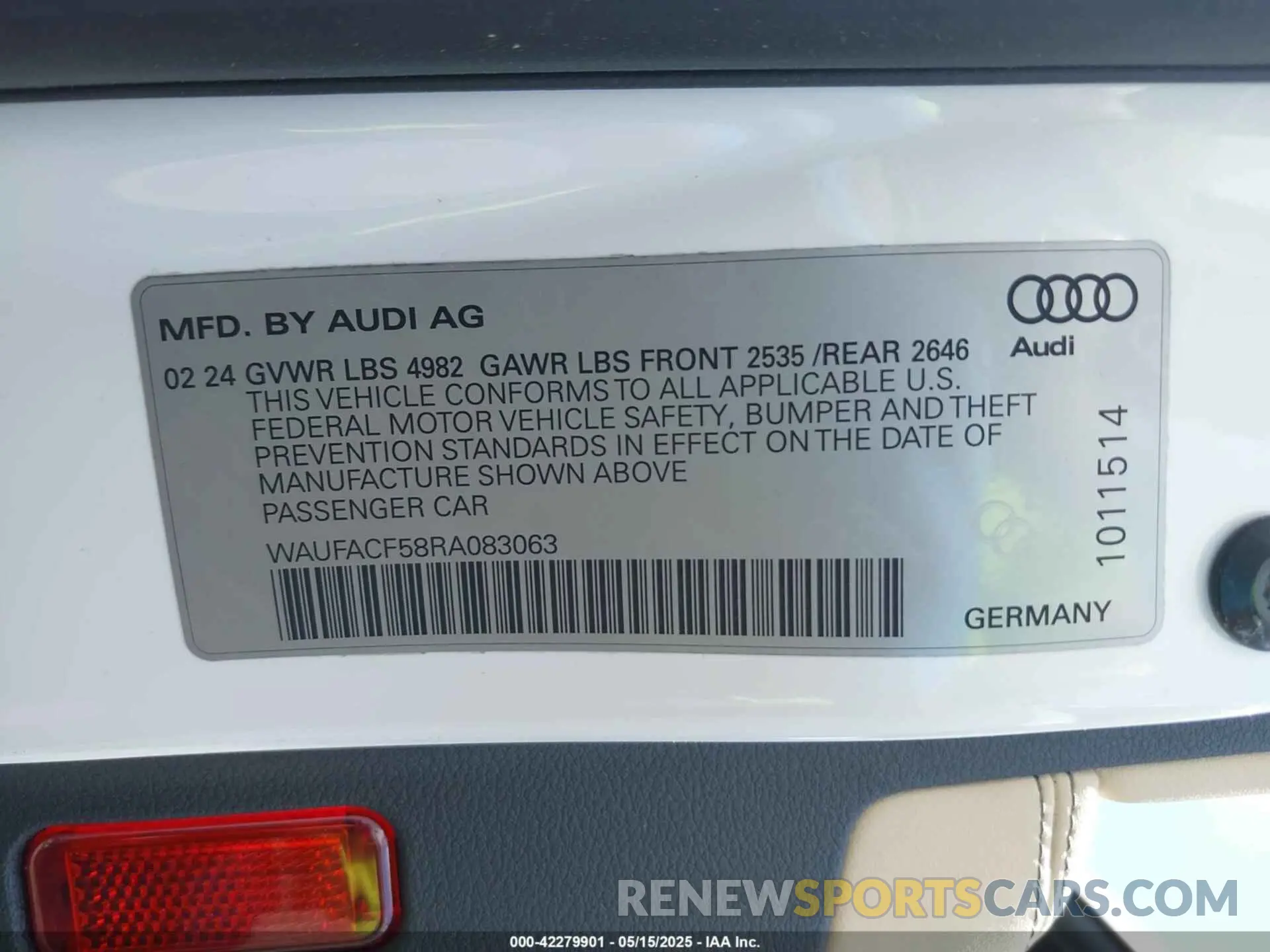 9 Photograph of a damaged car WAUFACF58RA083063 AUDI A5 SPORTBACK 2024