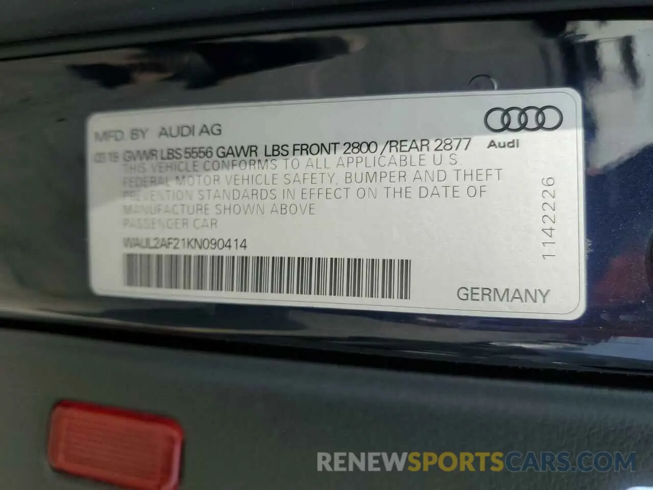 12 Photograph of a damaged car WAUL2AF21KN090414 AUDI A6 2019
