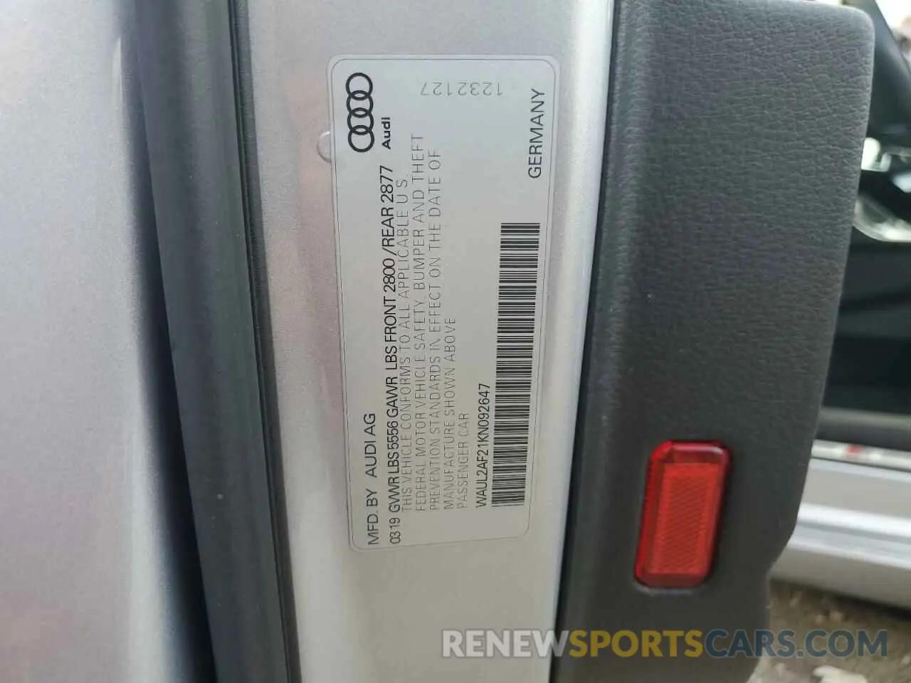 12 Photograph of a damaged car WAUL2AF21KN092647 AUDI A6 2019