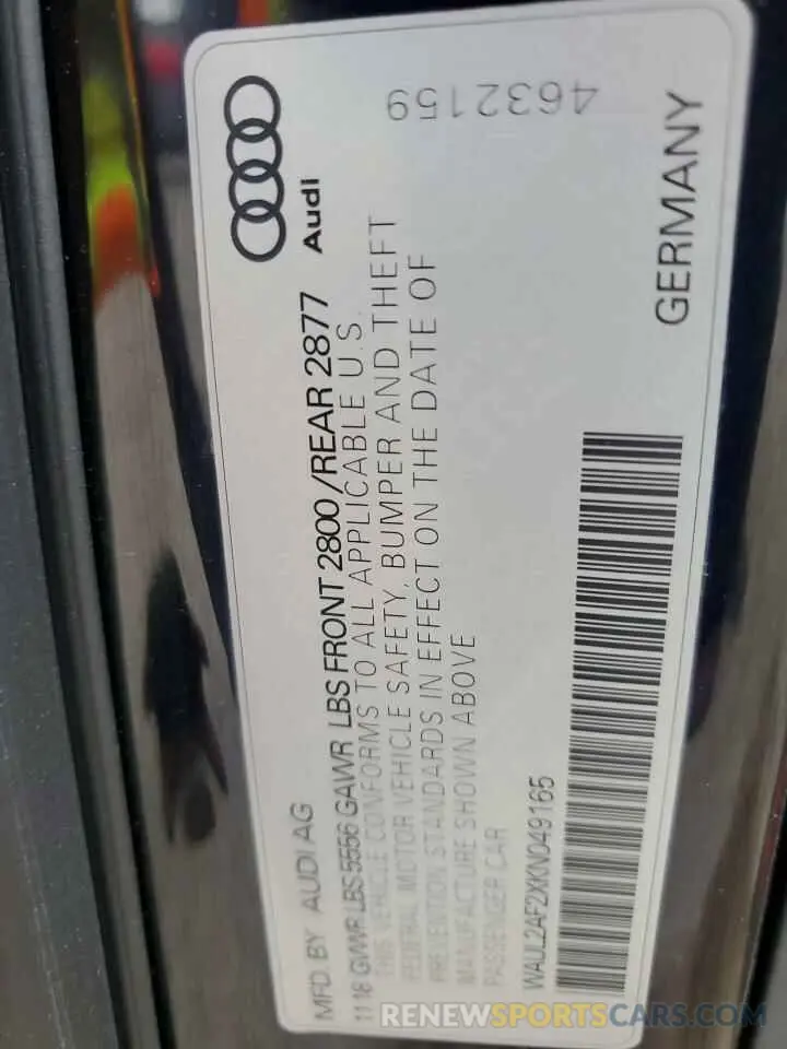 12 Photograph of a damaged car WAUL2AF2XKN049165 AUDI A6 2019
